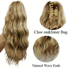 Water Wavy Ponytail Extension, 14 Inch Dirty Blonde