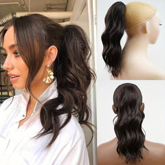 Water Wavy Ponytail Extension, 14 Inch Dirty Blonde