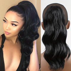 Water Wavy Ponytail Extension, 14 Inch Dirty Blonde