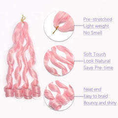 French Curly Crochet Braids 60 96 Cm Wavy Hair Extensions