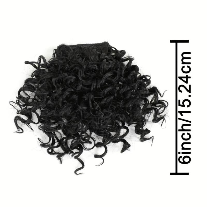 Curly Hair Bangs Clip In Extensions Afro Kinky Short Synthetic Fiber Bangs
