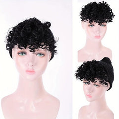 Curly Hair Bangs Clip In Extensions Afro Kinky Short Synthetic Fiber Bangs
