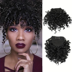 Curly Hair Bangs Clip In Extensions Afro Kinky Short Synthetic Fiber Bangs