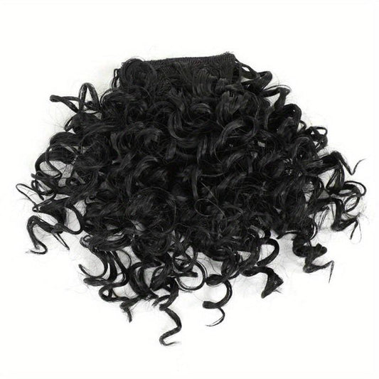 Curly Hair Bangs Clip In Extensions Afro Kinky Short Synthetic Fiber Bangs