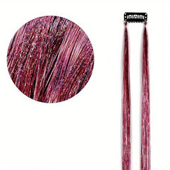Y2K Tinsel Hair Extension 2 Strands Colorful Glitter Synthetic Hair 50 8 Cm