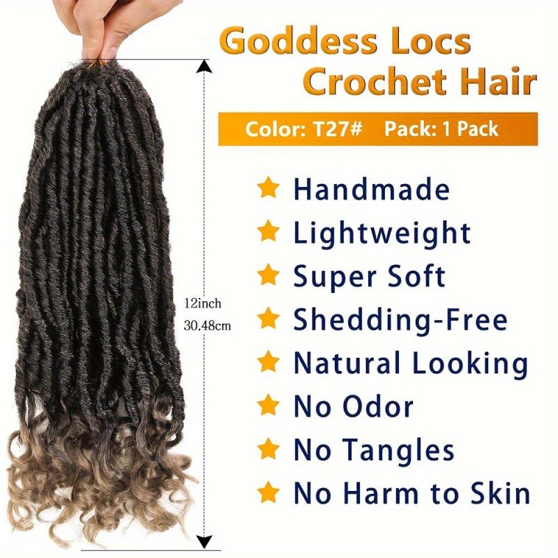 Goddess Dreadlock Curly Crochet Hair Straight Faux Locs