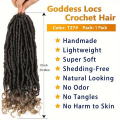 Goddess Dreadlock Curly Crochet Hair Straight Faux Locs