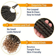 Goddess Dreadlock Curly Crochet Hair Straight Faux Locs