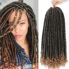 Goddess Dreadlock Curly Crochet Hair Straight Faux Locs