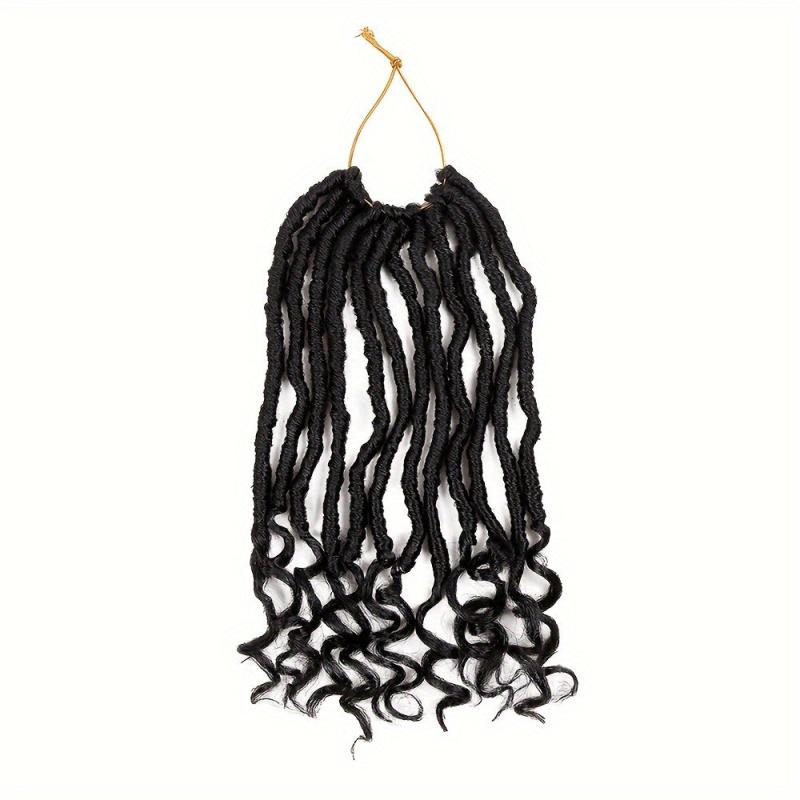 Goddess Dreadlock Curly Crochet Hair Straight Faux Locs