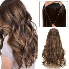 Long Wavy Hair Extensions Invisible Wire Hairpiece