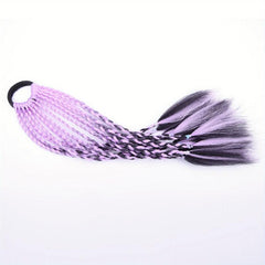 Colorful 3-strand Braid Ponytail Hair Extension Elastic Rope for Party Cosplay