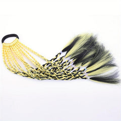Colorful 3-strand Braid Ponytail Hair Extension Elastic Rope for Party Cosplay
