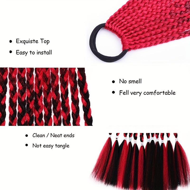Colorful 3-strand Braid Ponytail Hair Extension Elastic Rope for Party Cosplay