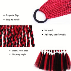 Colorful 3-strand Braid Ponytail Hair Extension Elastic Rope for Party Cosplay