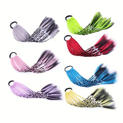 Colorful 3-strand Braid Ponytail Hair Extension Elastic Rope for Party Cosplay