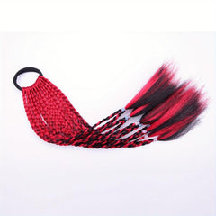 Colorful 3-strand Braid Ponytail Hair Extension Elastic Rope for Party Cosplay