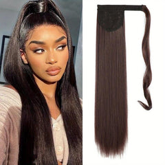 Long Straight Ponytail Female Wig Hair Clip Extended Ponytail
