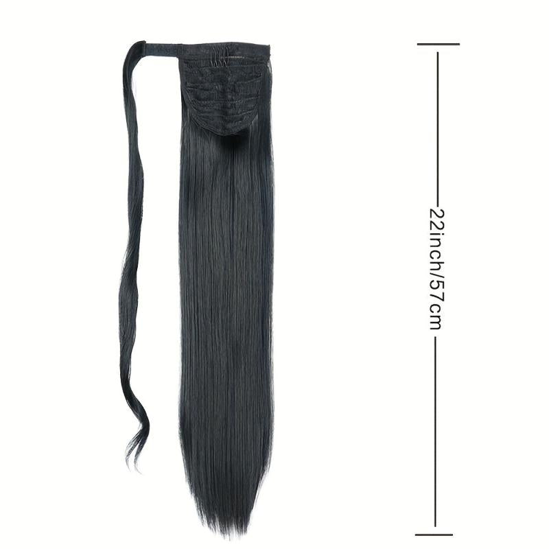 Long Straight Ponytail Female Wig Hair Clip Extended Ponytail