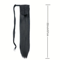 Long Straight Ponytail Female Wig Hair Clip Extended Ponytail