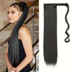 Long Straight Ponytail Female Wig Hair Clip Extended Ponytail