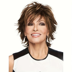 Short Golden Bob Wig With Bangs 30cm Natural Synthetic Heat Resistant