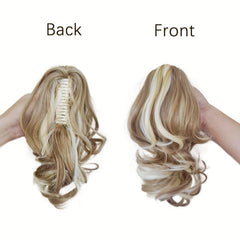 Short Curly Claw Clip Ponytail Hair Extension 30-48 cm Natural Wavy Hairpiece