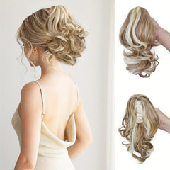Short Curly Claw Clip Ponytail Hair Extension 30-48 cm Natural Wavy Hairpiece