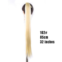 Straight Ponytail Extension with Clip-In Wrap Around Ponytail