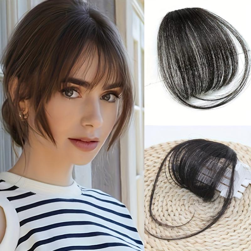 Human Hair Air Bangs With Sideburns Clip In Hair Extensions Natural Look