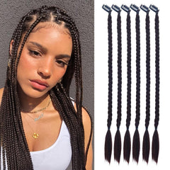 6pcs Box Braids Small Three Strand Braid Hair Pieces