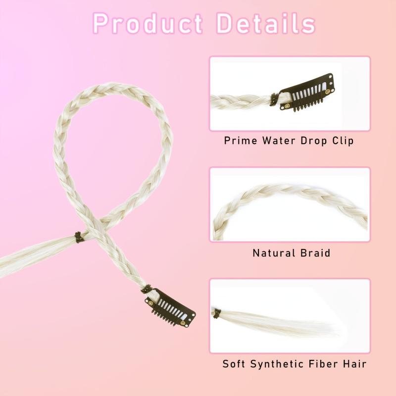 6pcs Box Braids Small Three Strand Braid Hair Pieces