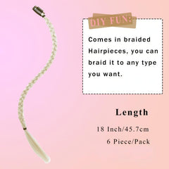 6pcs Box Braids Small Three Strand Braid Hair Pieces