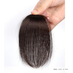 Chic Clip in Human Hair Toupee for Women with Curved Bangs
