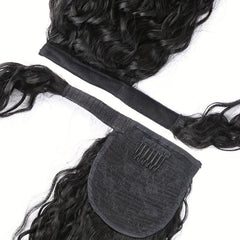 Water Wave Ponytail Human Hair Extensions 150 Density