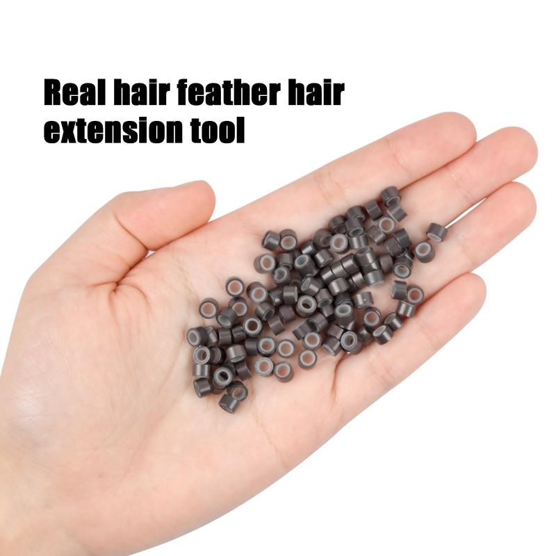 500pcs Silicone Micro Link Rings 5MMx3MM Lined Beads for Hair Extensions
