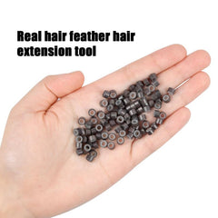 500pcs Silicone Micro Link Rings 5MMx3MM Lined Beads for Hair Extensions