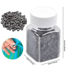 500pcs Silicone Micro Link Rings 5MMx3MM Lined Beads for Hair Extensions