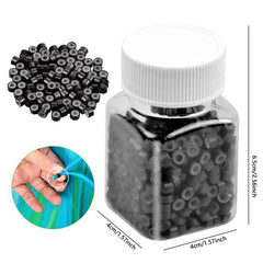 500pcs Silicone Micro Link Rings 5MMx3MM Lined Beads for Hair Extensions