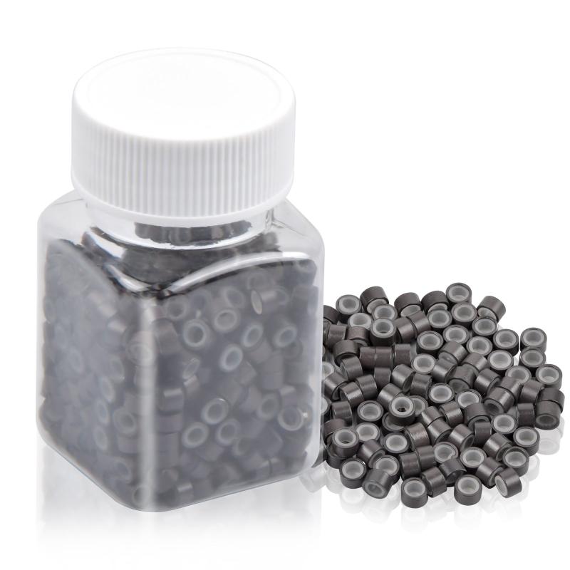 500pcs Silicone Micro Link Rings 5MMx3MM Lined Beads for Hair Extensions