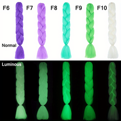 Neon Glowing Hair Florescent Light Braiding Hair Synthetic Jumbo Braids Sh...