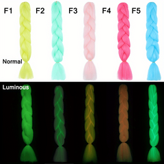 Neon Glowing Hair Florescent Light Braiding Hair Synthetic Jumbo Braids Sh...