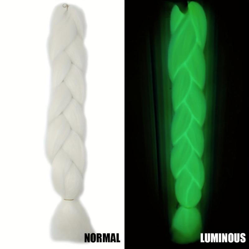 Neon Glowing Hair Florescent Light Braiding Hair Synthetic Jumbo Braids Sh...
