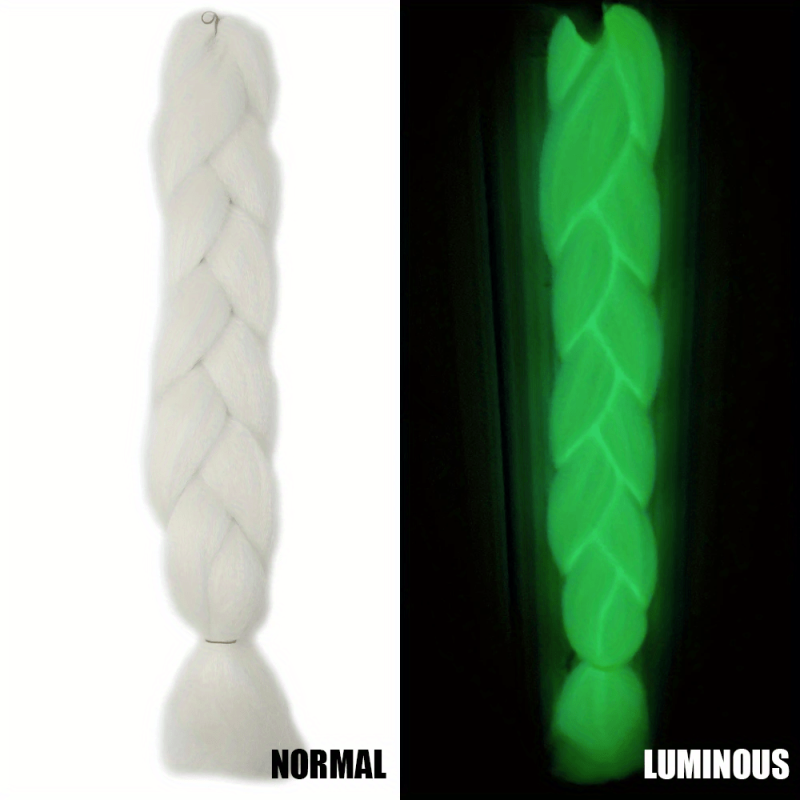 Neon Glowing Hair Florescent Light Braiding Hair Synthetic Jumbo Braids Sh...