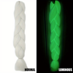 Neon Glowing Hair Florescent Light Braiding Hair Synthetic Jumbo Braids Sh...