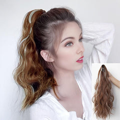 16 Inch Curly Wave Ponytail Extensions Claw Clip Synthetic Hair Piece