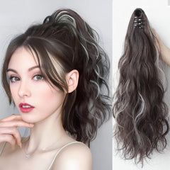 16 Inch Curly Wave Ponytail Extensions Claw Clip Synthetic Hair Piece
