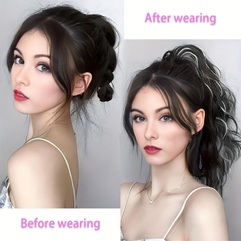 16 Inch Curly Wave Ponytail Extensions Claw Clip Synthetic Hair Piece