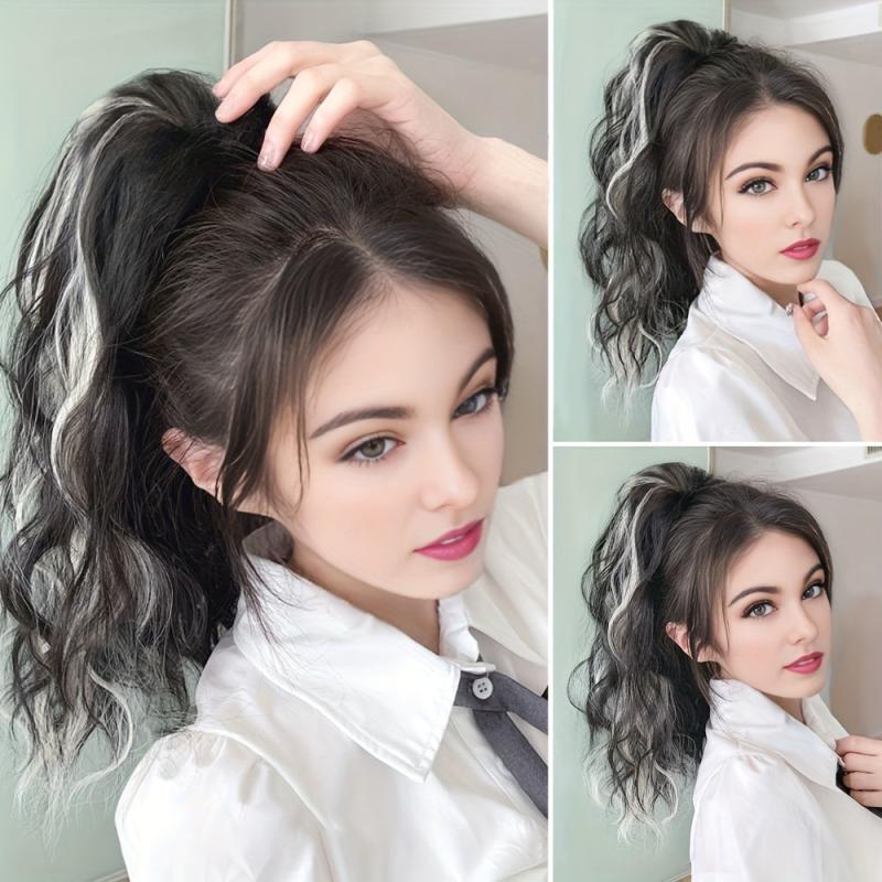 16 Inch Curly Wave Ponytail Extensions Claw Clip Synthetic Hair Piece