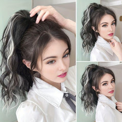 16 Inch Curly Wave Ponytail Extensions Claw Clip Synthetic Hair Piece